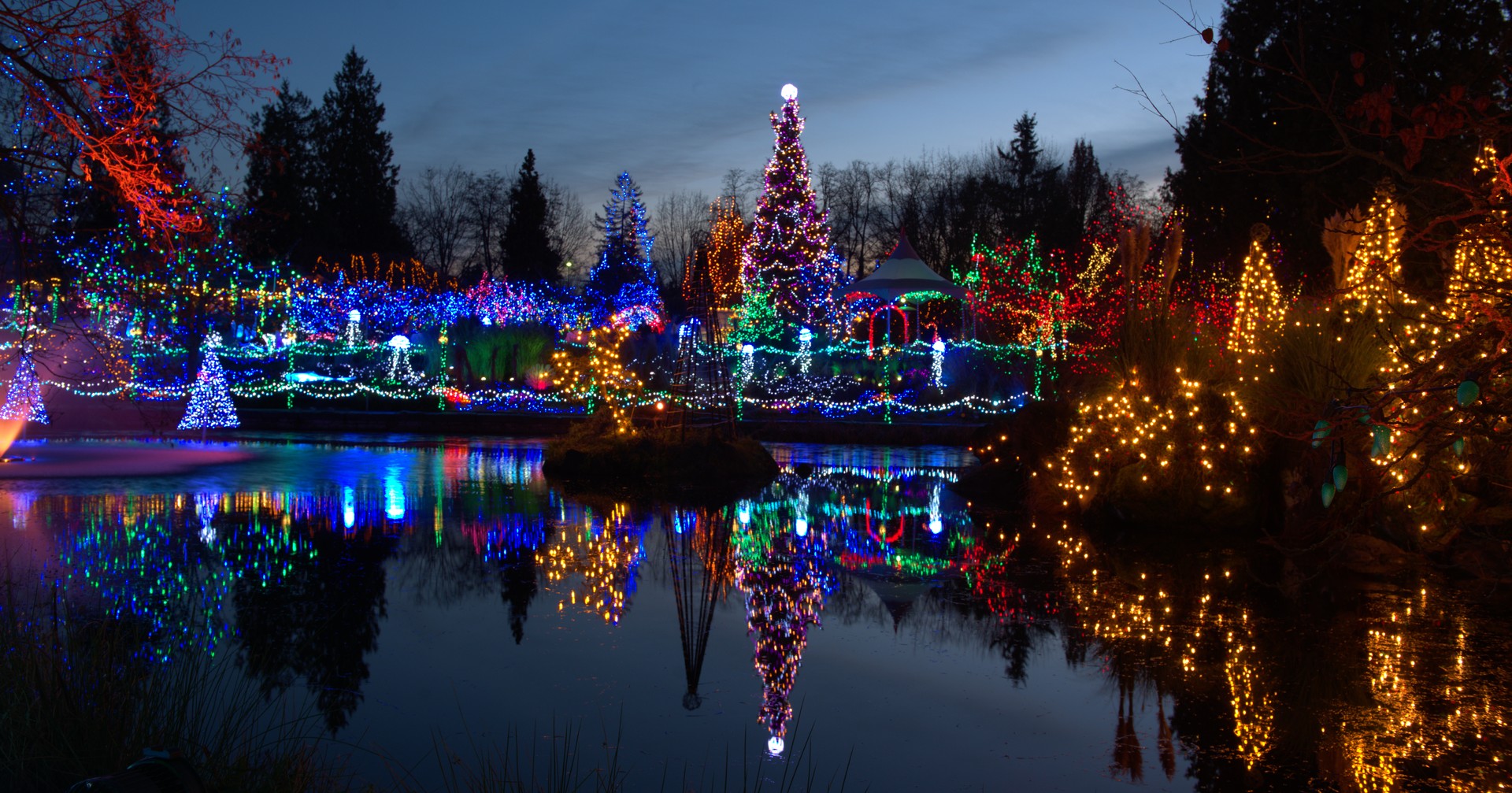 Christmas light festival in Canada